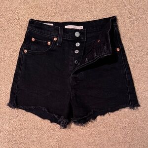 Levi's Premium Ribcage Women's Shorts - Black Lake Wash